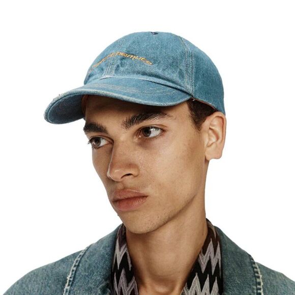 Song for the Mute Mens Logo Washed Denim Baseball Cap 241-CAP004-WDNMBLU Blue OS - Picture 1 of 9